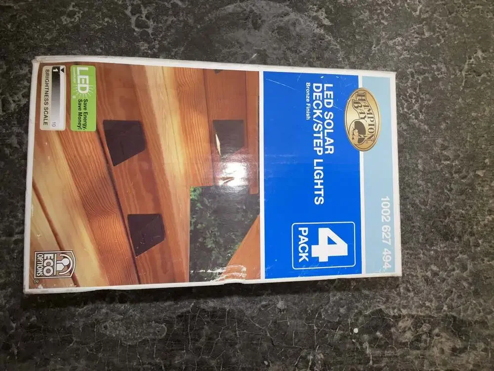 Hampton Bay 4-Pack LED Solar Deck/Step Lights, Bronze Finish